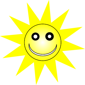 Smiling Sun Cartoon Graphic PNG