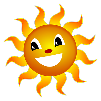 Smiling Sun Cartoon Graphic PNG