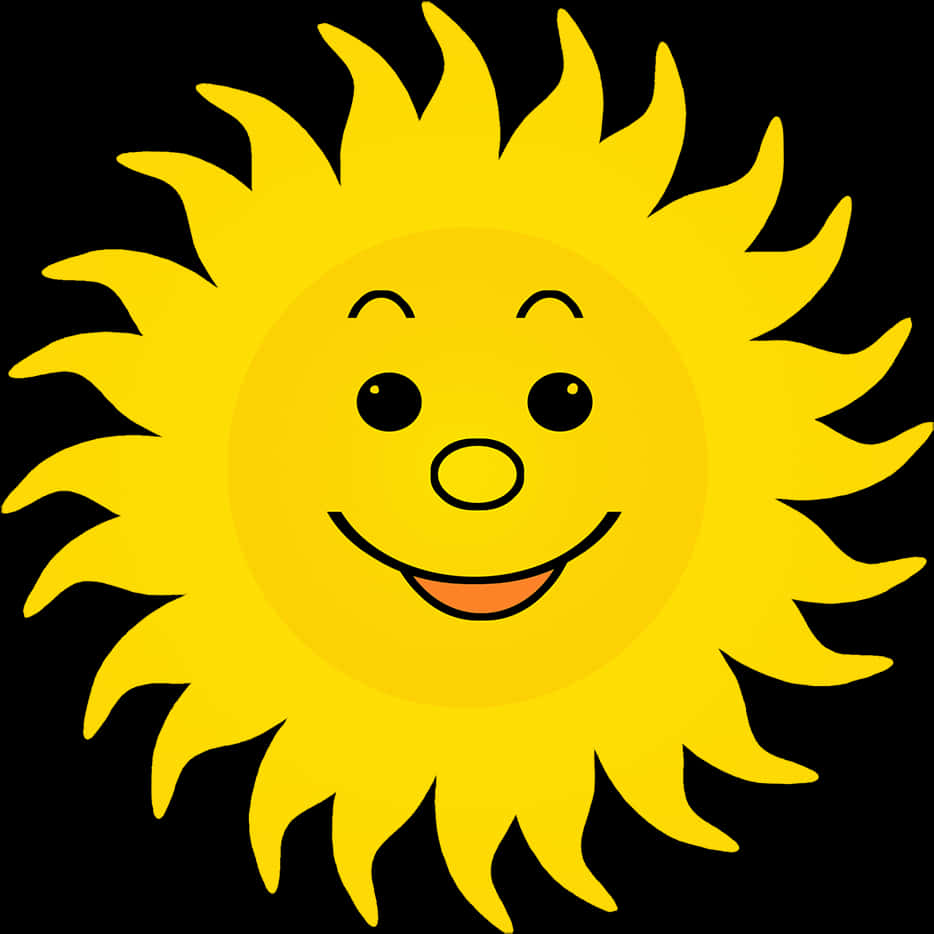 Smiling Sun Cartoon Graphic PNG