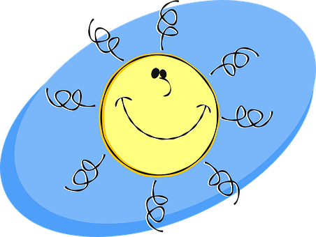 Smiling Sun Cartoon Illustration PNG