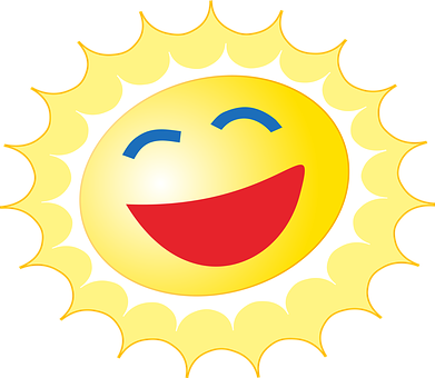 Smiling Sun Emoji Illustration PNG