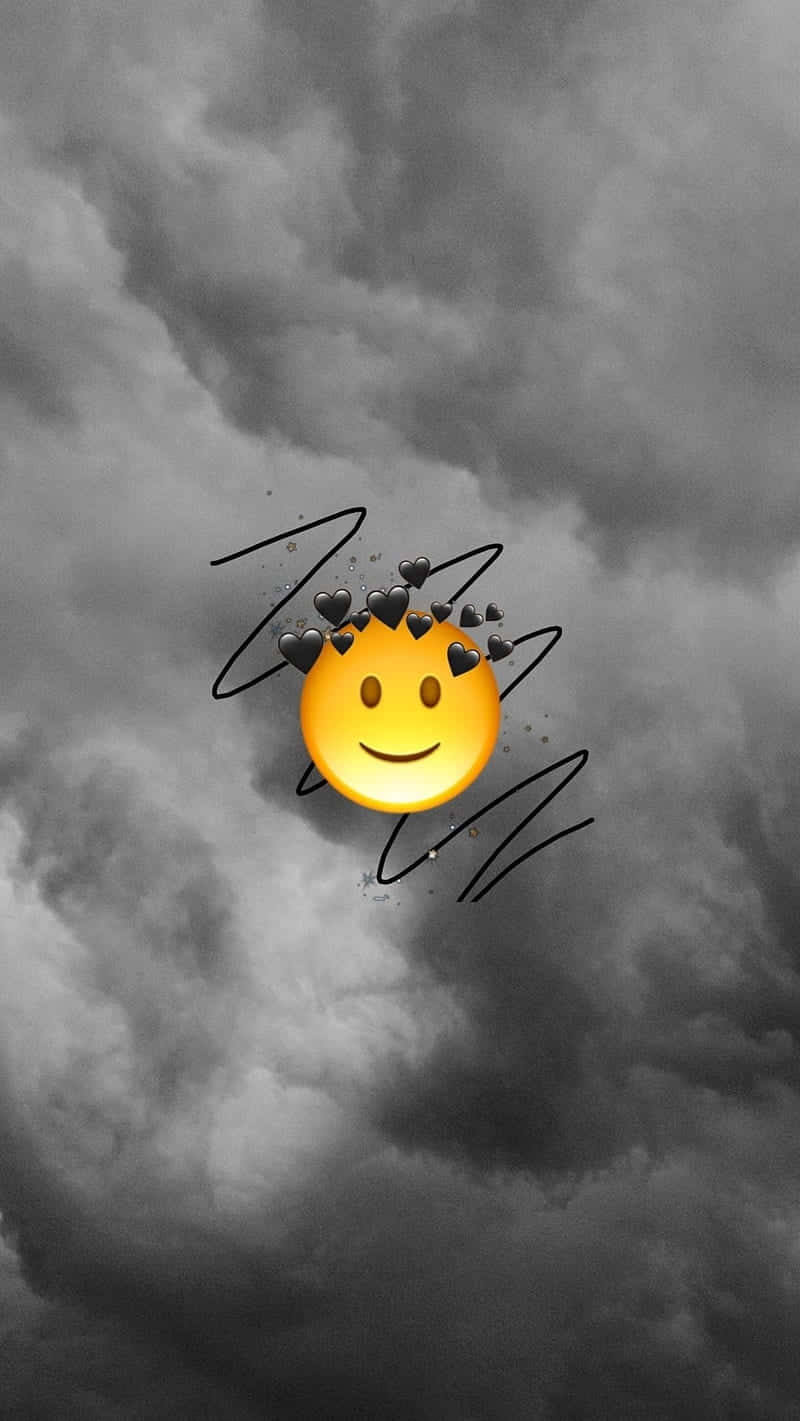 Smiling Sun Emoji Overcast Sky Wallpaper