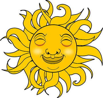 Smiling Sun Illustration PNG
