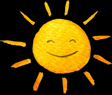 Smiling Sun Illustration PNG