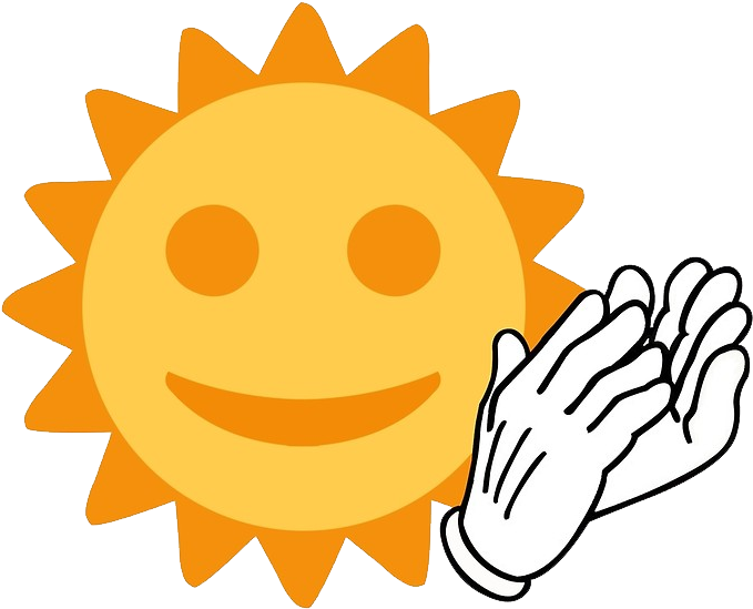 Smiling Sun With Clapping Hands PNG