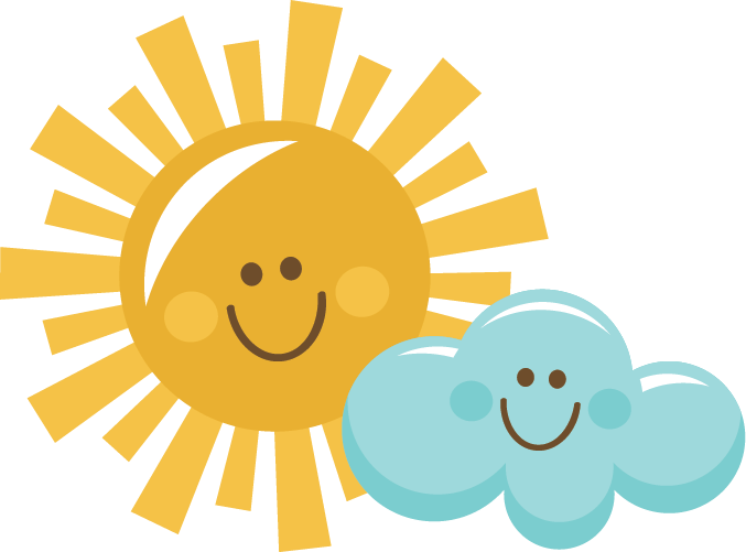 Smiling Sunand Cloud Clipart PNG