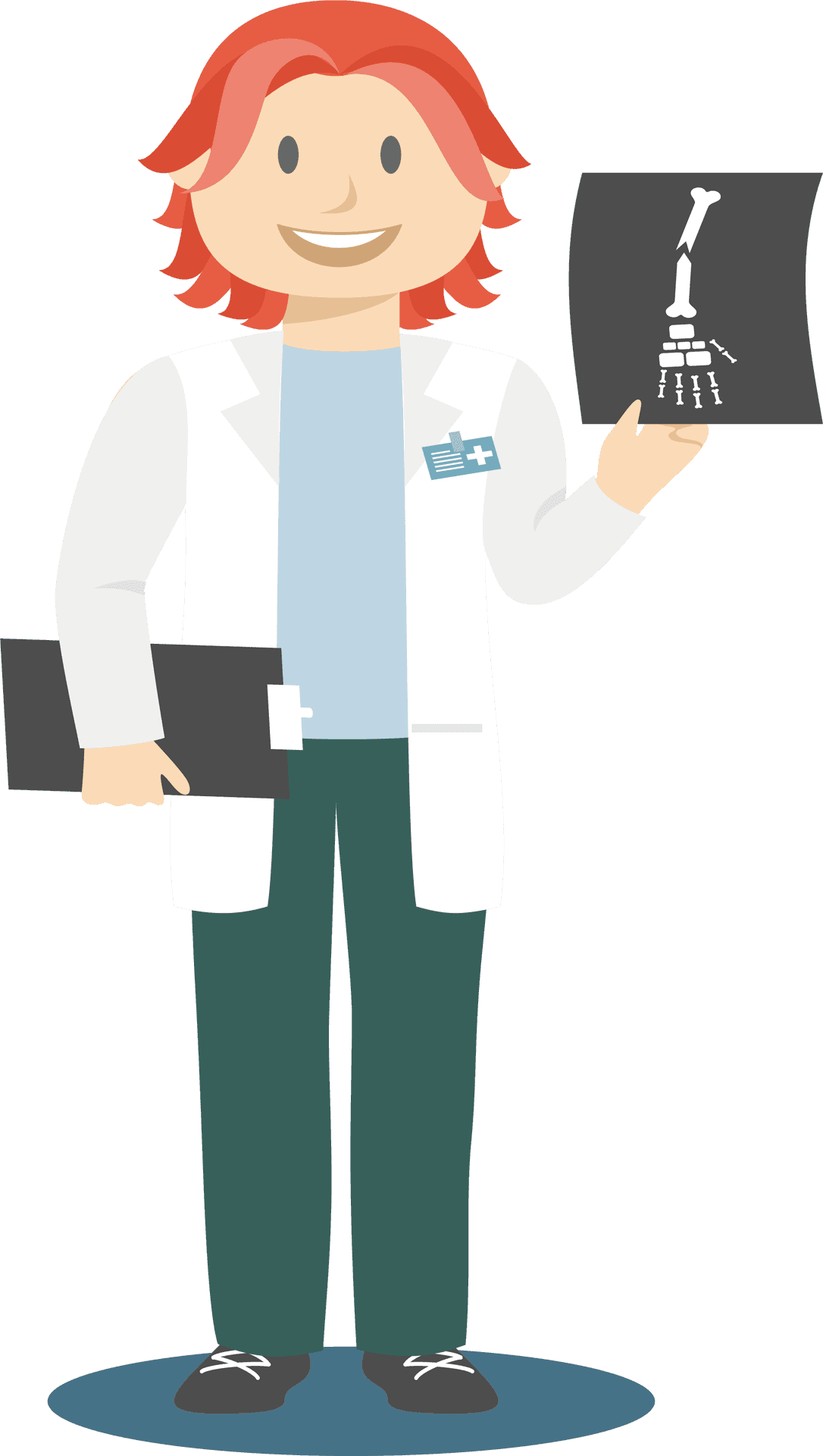 Smiling Surgeon Holding Xray PNG