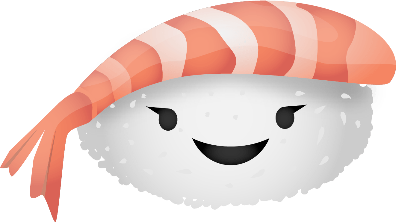 Smiling Sushi Character Illustration PNG