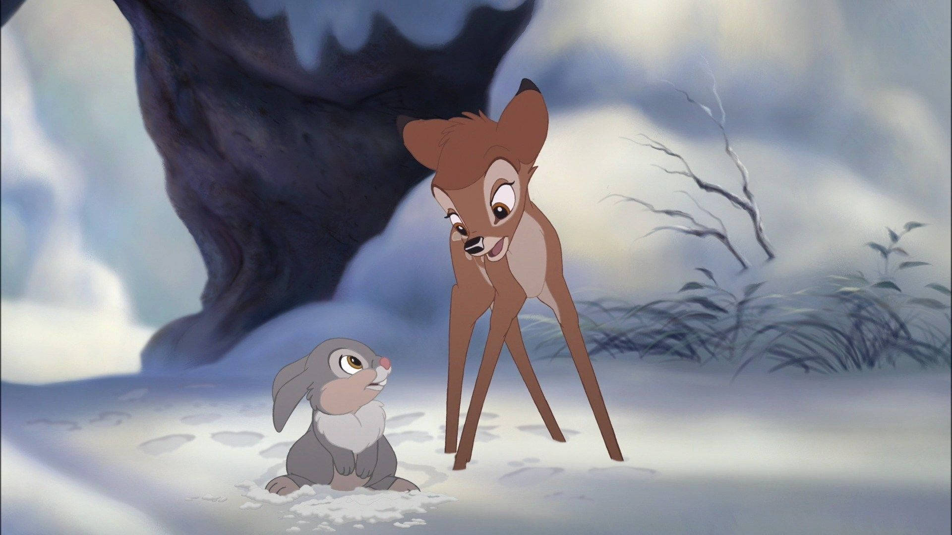 Smiling Thumper With Bambi Wallpaper