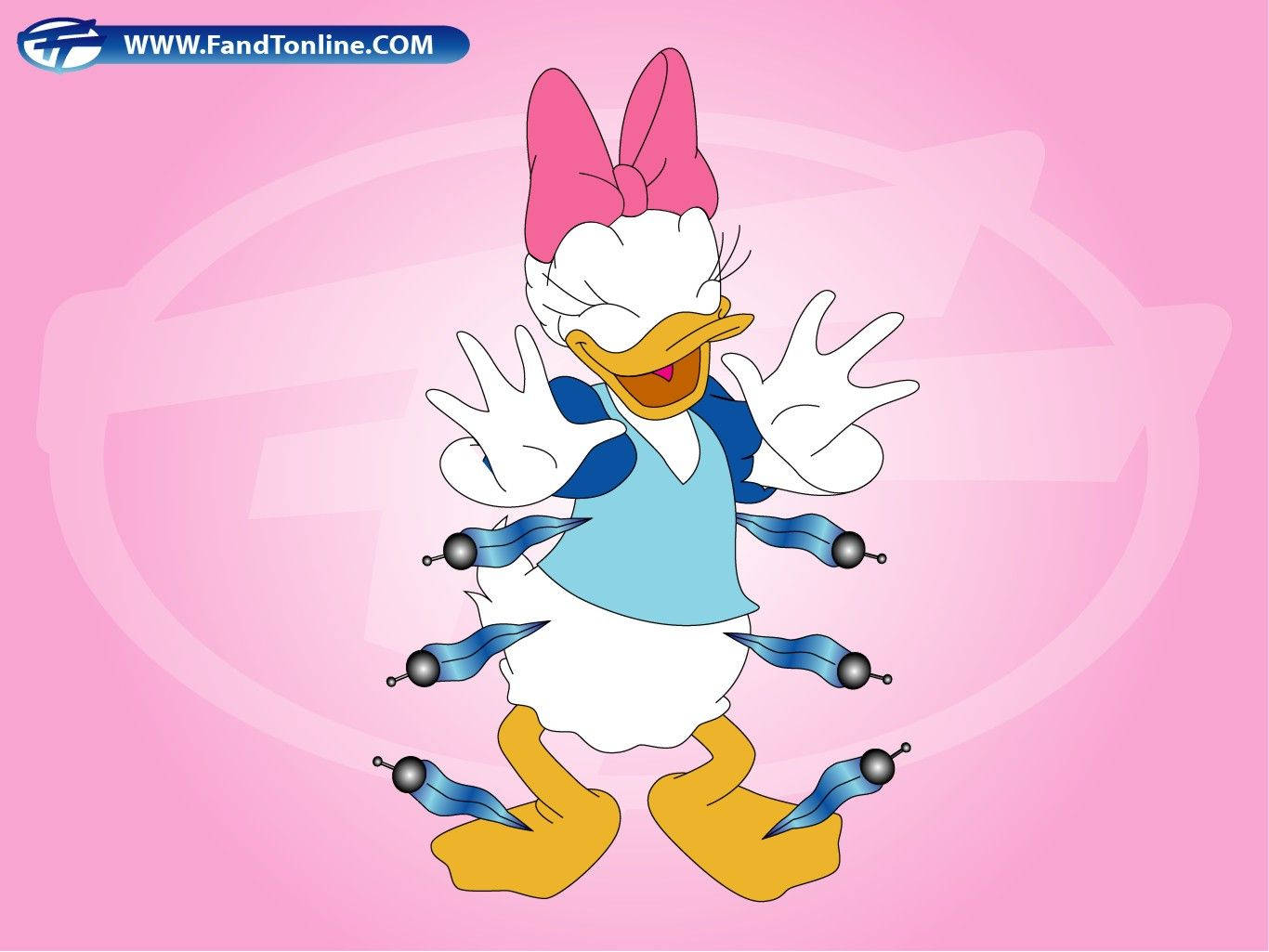 Smiling Tickled Daisy Duck Wallpaper