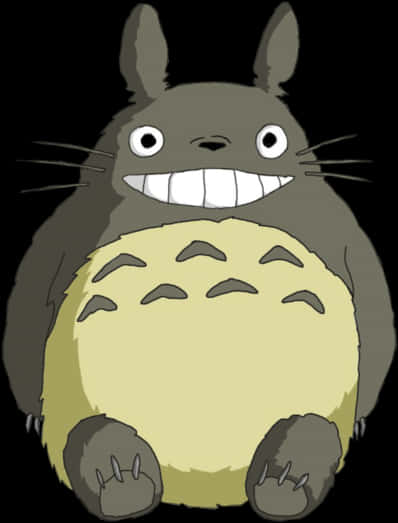 Smiling Totoro Illustration PNG