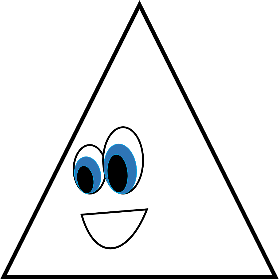 Smiling Triangle Cartoon Character PNG