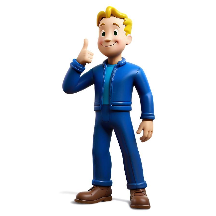 Smiling Vault Boy Clipart Png Erx48 PNG