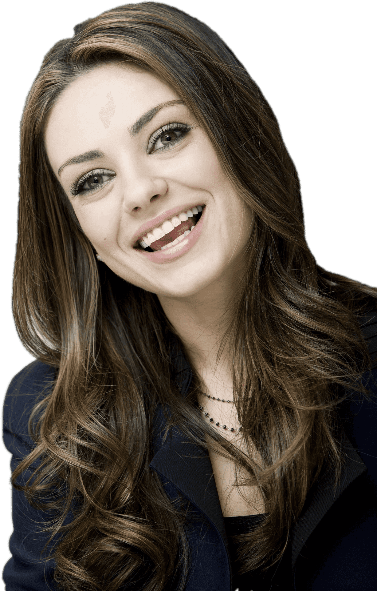 Smiling Woman Blue Blazer PNG