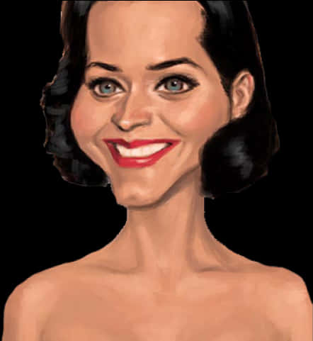Smiling Woman Caricature PNG