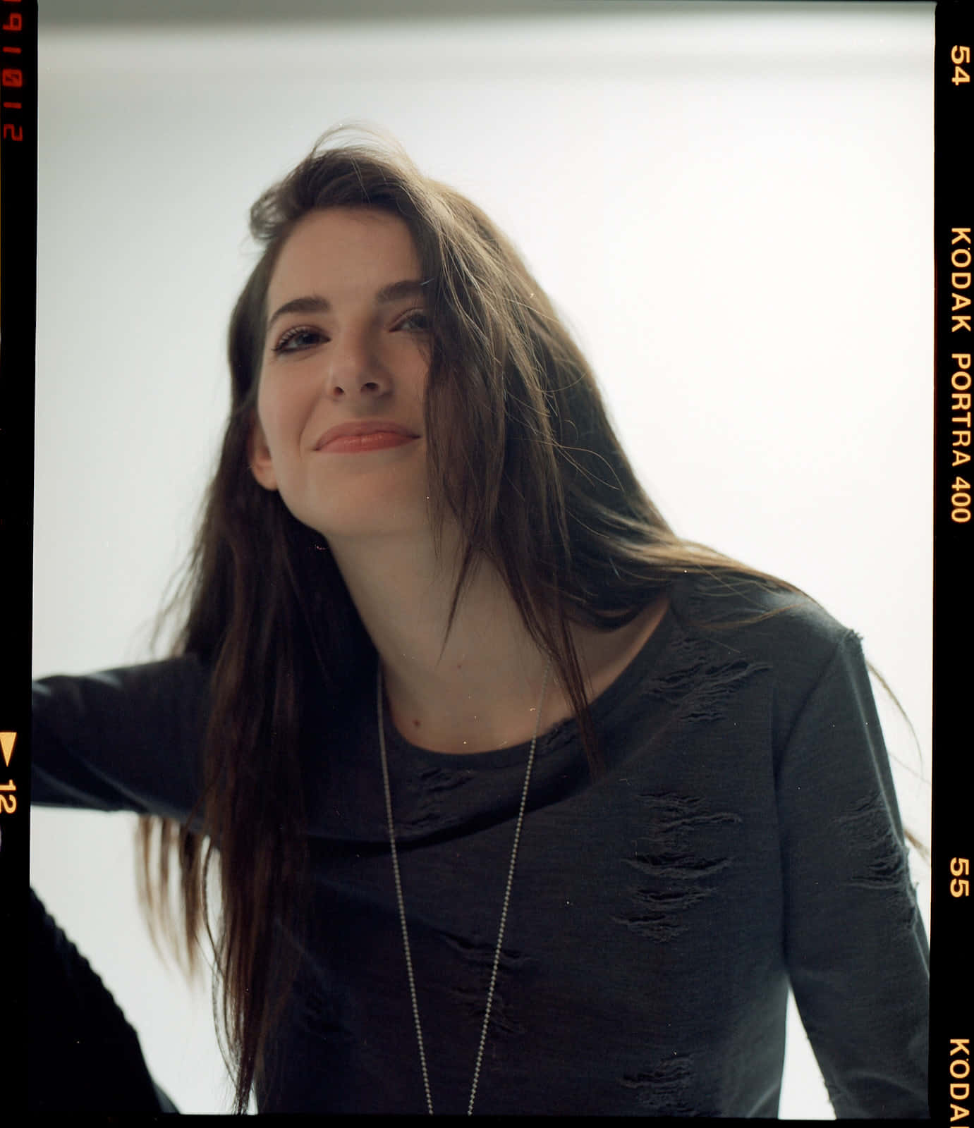Smiling Woman Kodak Film Portrait Wallpaper