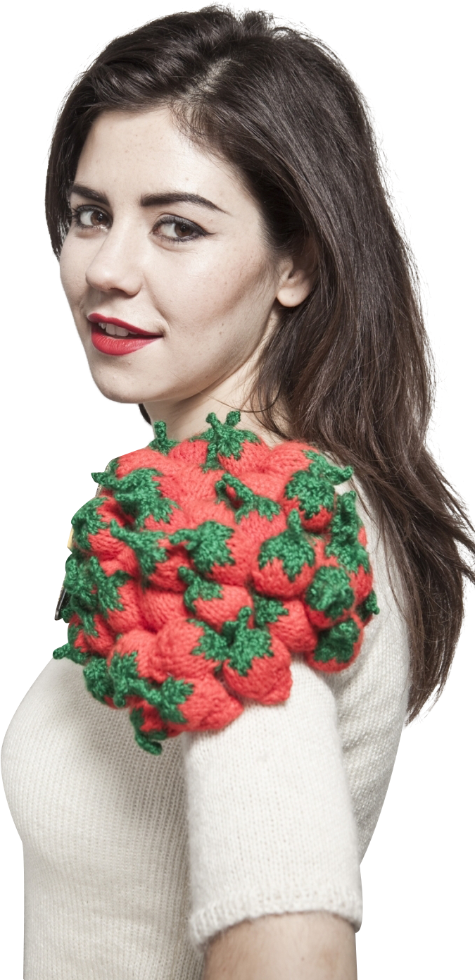 Smiling Woman Red Lipstick Crochet Top PNG