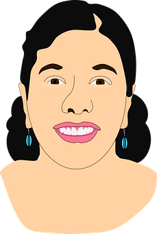 Smiling Woman Vector Portrait PNG