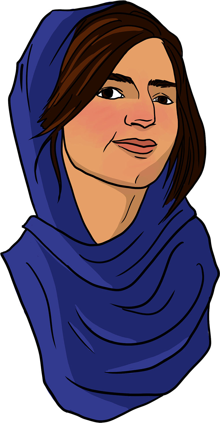 Smiling Womanin Blue Hijab PNG