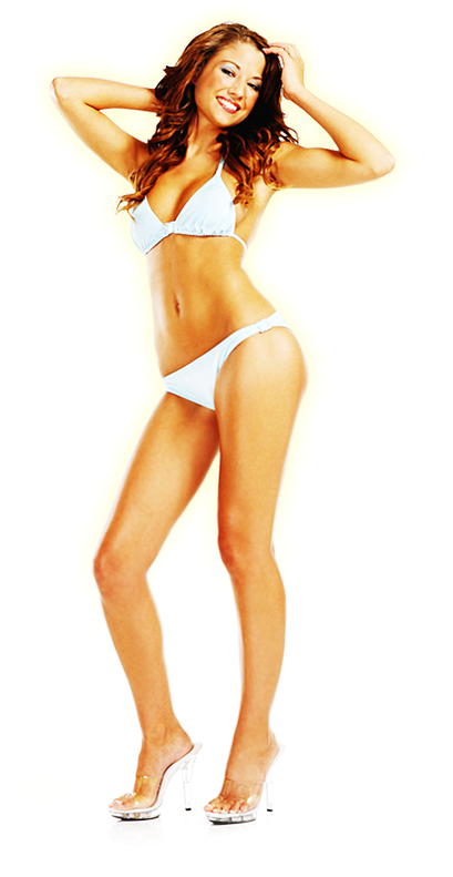 Smiling Womanin White Bikini PNG