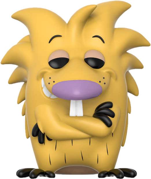 Smiling Yellow Creature Illustration PNG