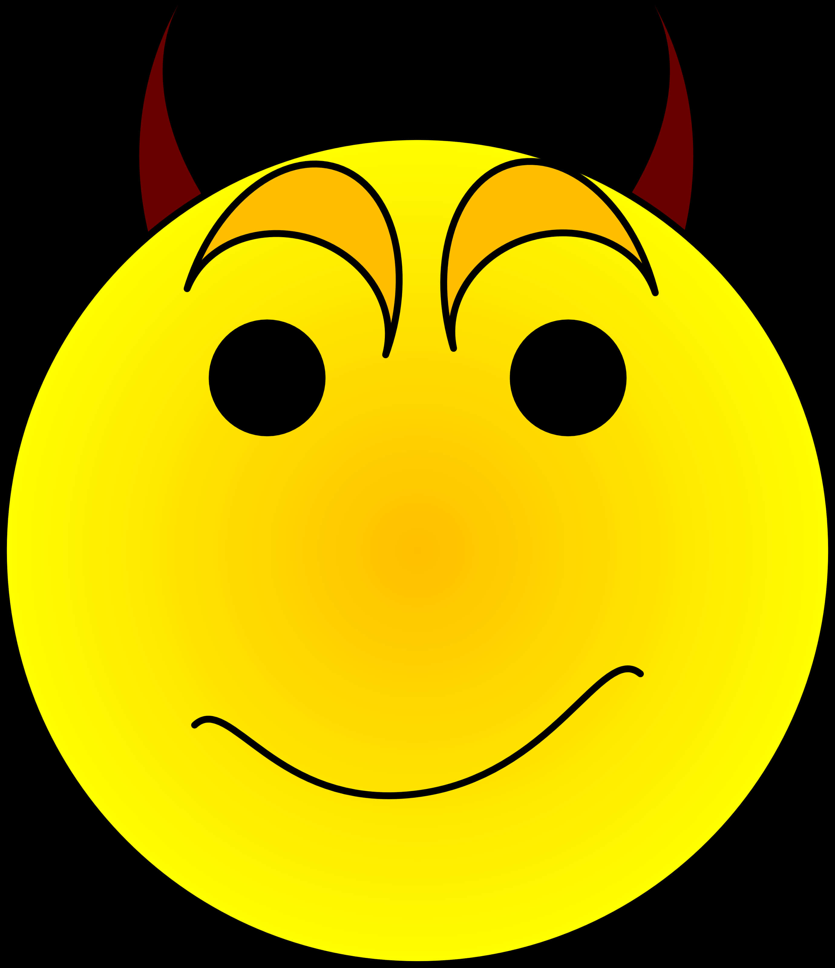 Smiling Yellow Facewith Devil Horns PNG