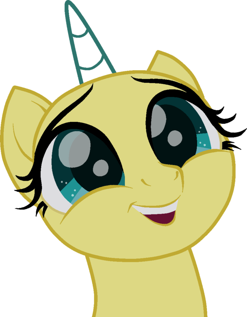 Smiling Yellow Pony Vector PNG