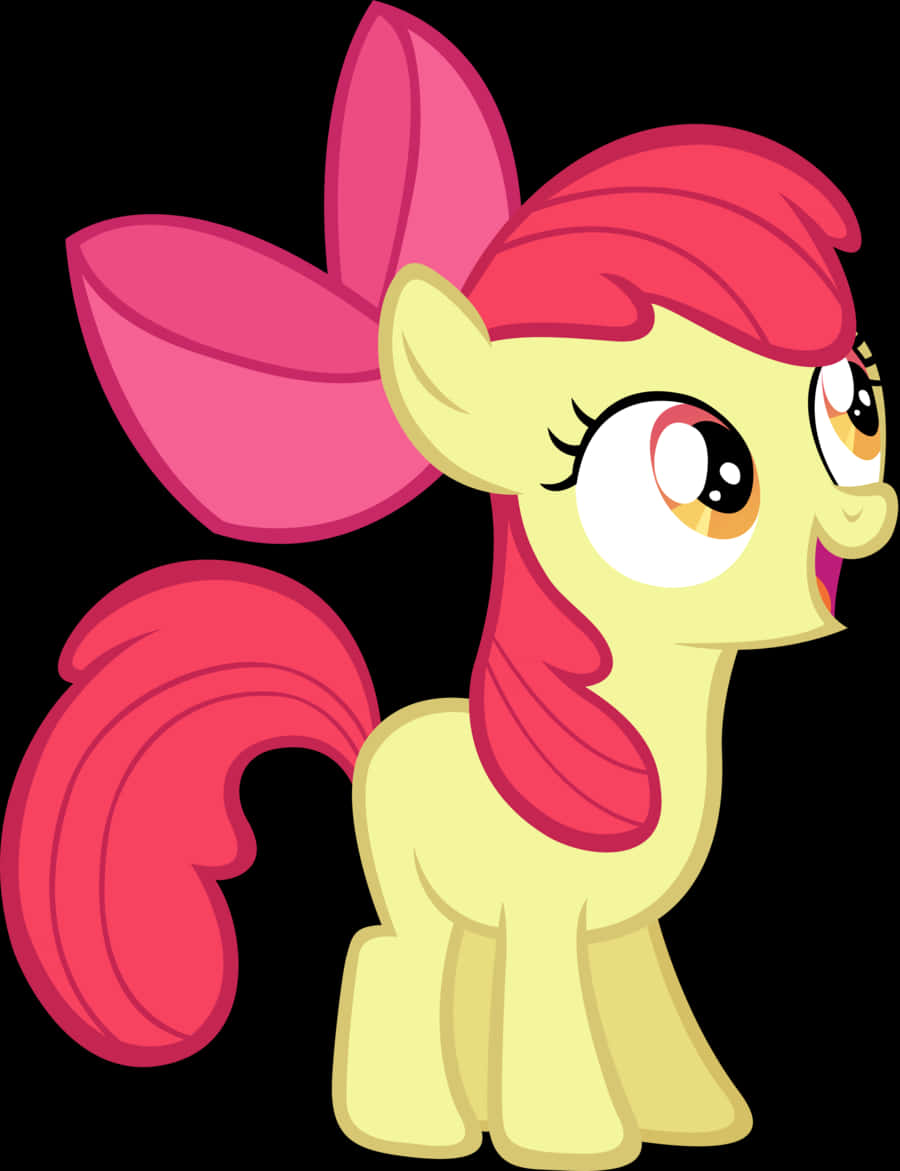 Smiling Yellow Pony Vector PNG