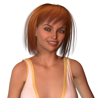 Smiling3 D Animated Woman PNG