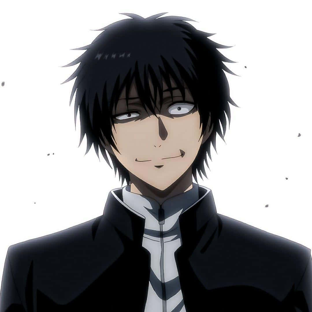 Smirking Anime Character Black Hair Wallpaper