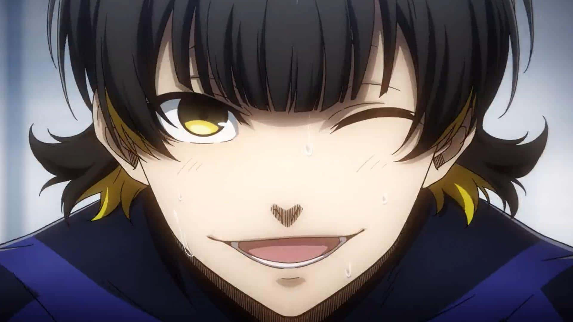 Smirking Anime Characterwith Yellow Eyes Wallpaper