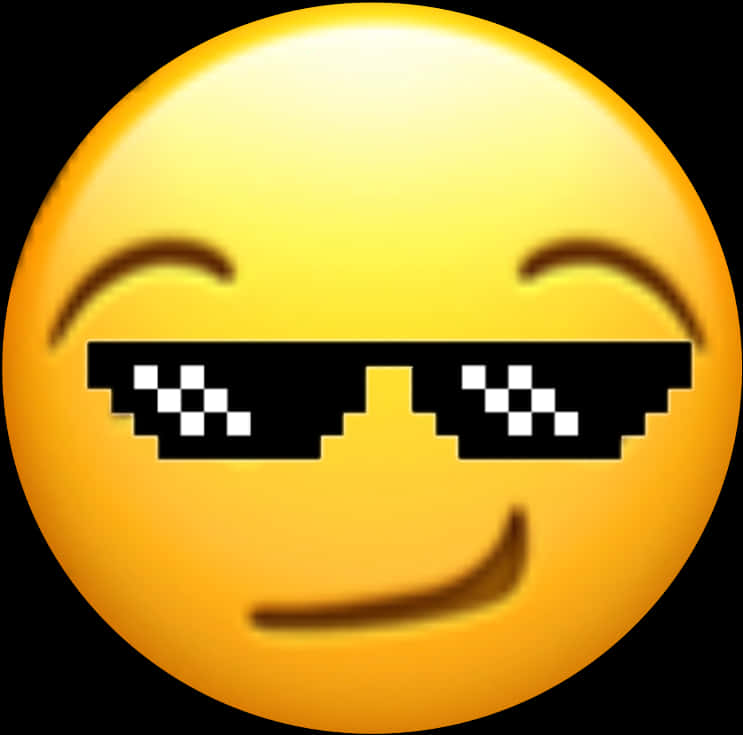 Smirking Emoji Thug Life Glasses PNG