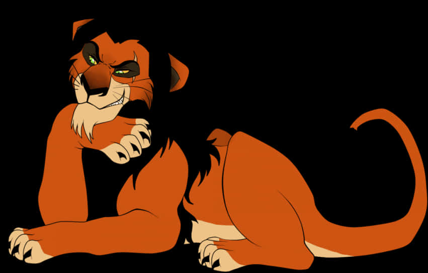 Smirking_ Animated_ Lion_ Character PNG