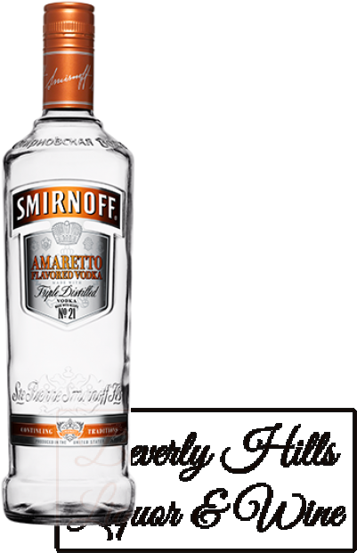 Smirnoff Amaretto Flavored Vodka Bottle PNG