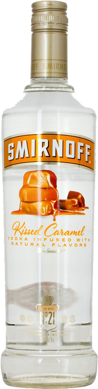 Smirnoff Kissed Caramel Vodka Bottle PNG