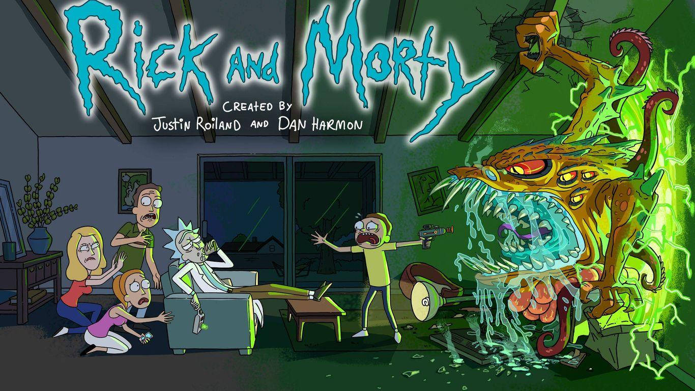 Smithfamiljen Under Attack, Rick Och Morty 4k. Wallpaper