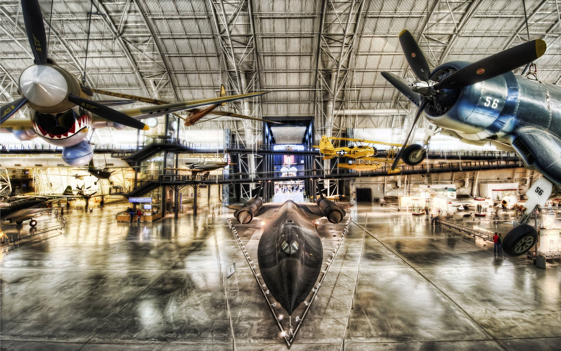 Smithsonian Hangar With Planes Wallpaper
