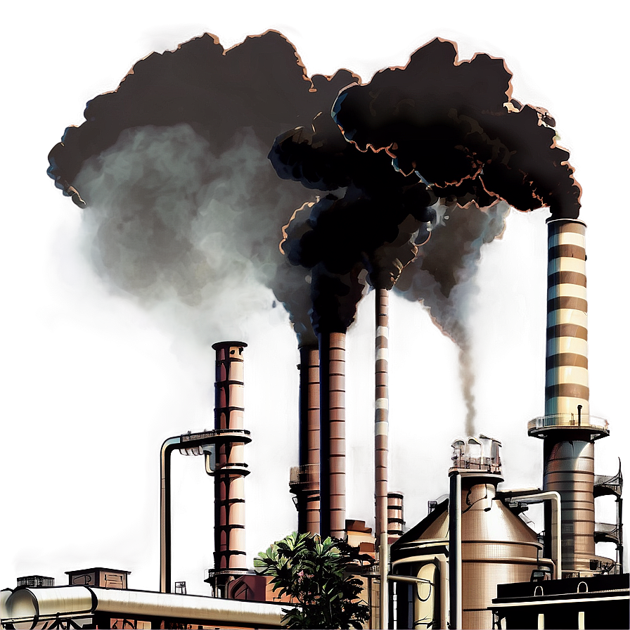 Smoggy Industrial Area Png Qba33 PNG