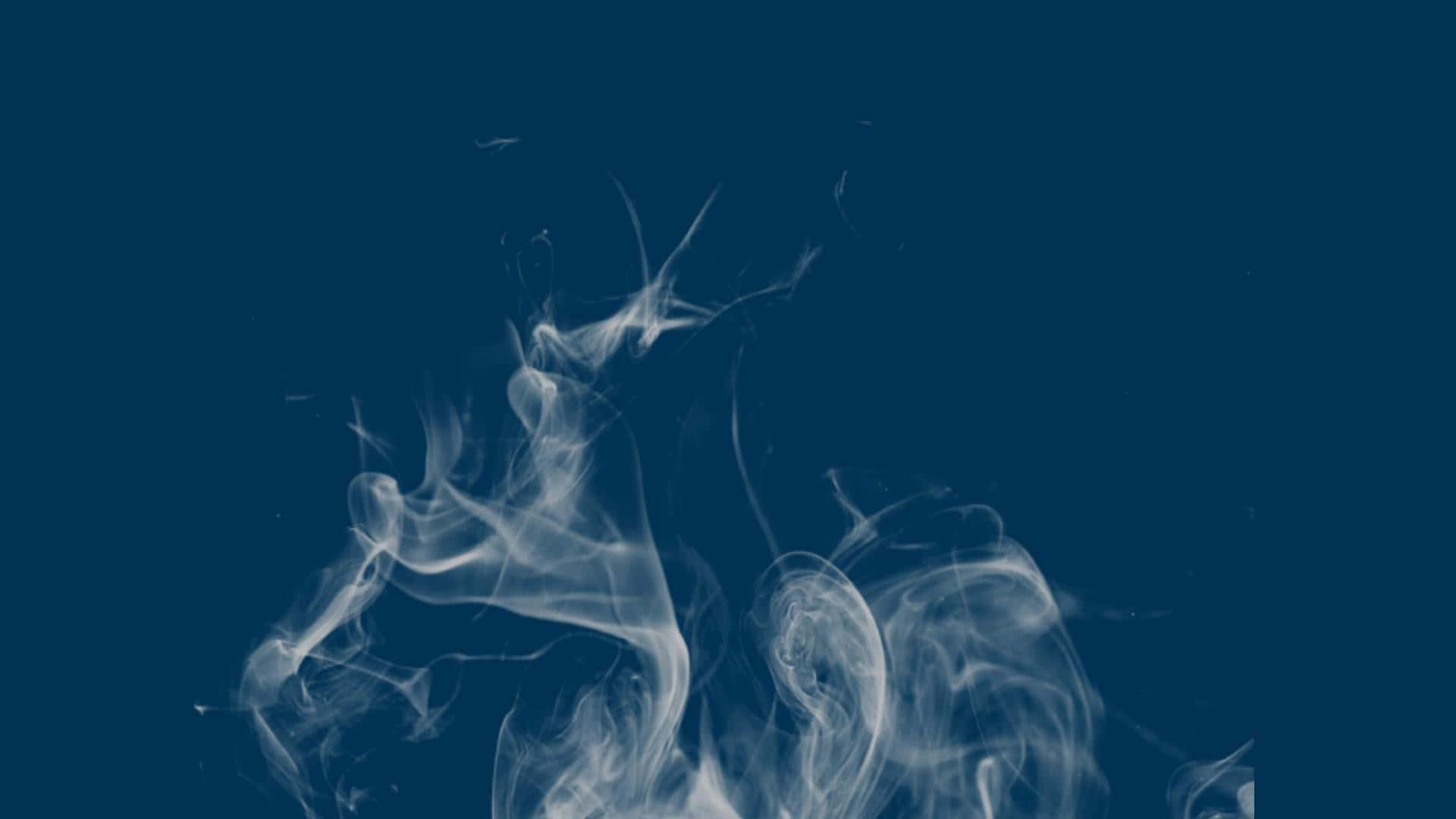 White Smoke In Blue Background