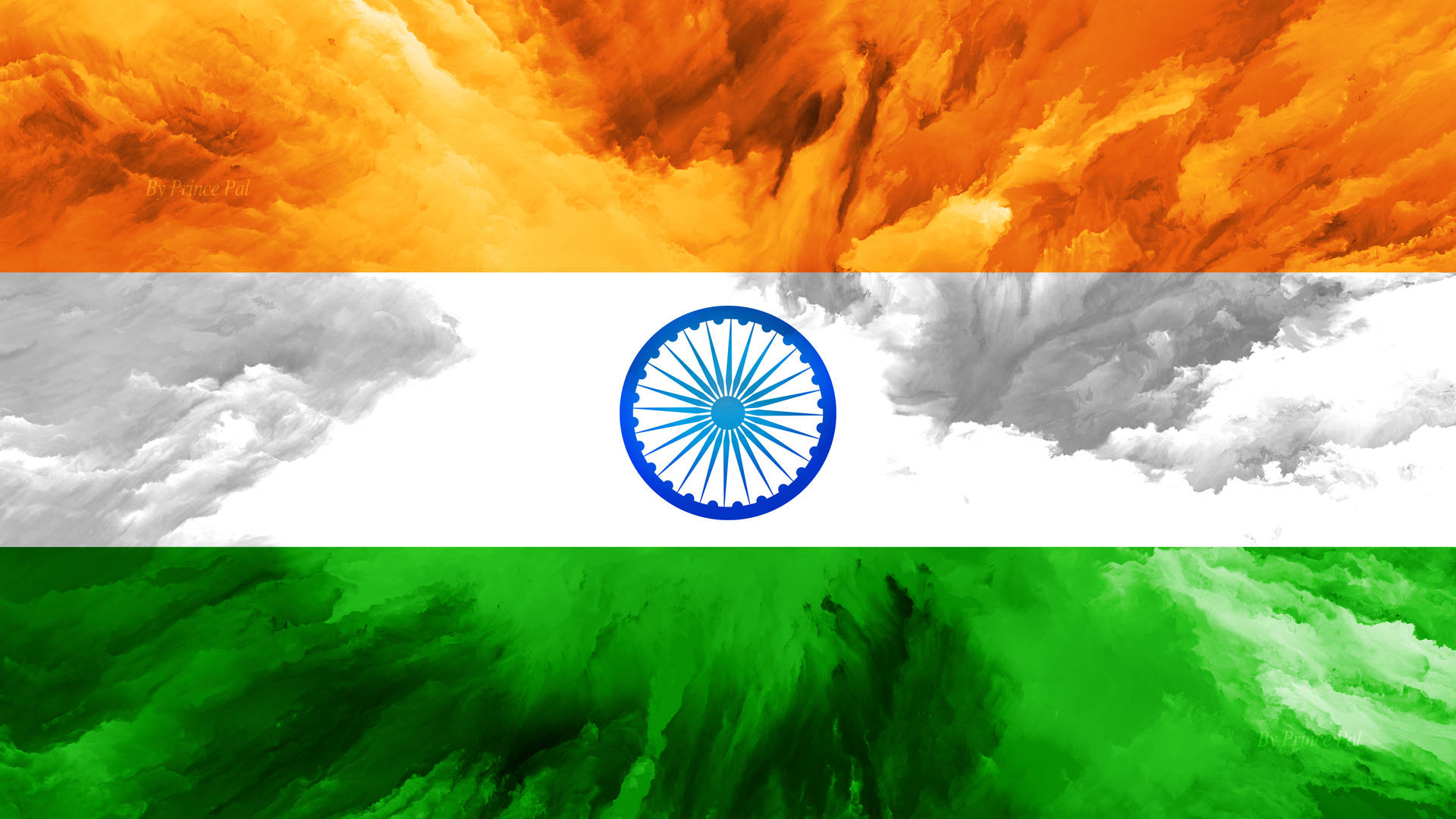 Patrónde Explosión De Humo Bandera De India 4k Fondo de pantalla