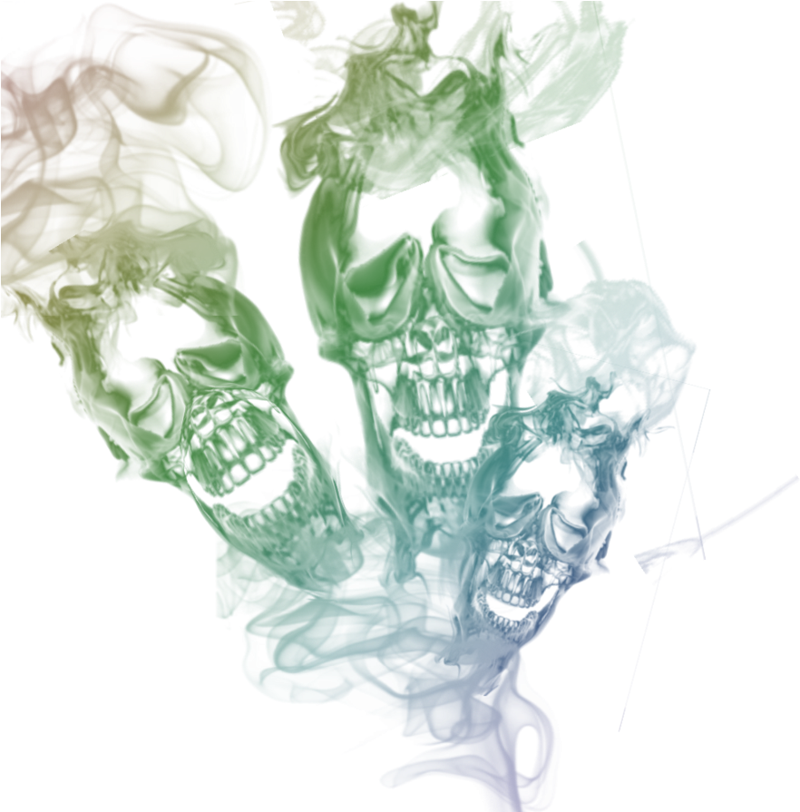 Smoke Skulls Abstract Artwork PNG