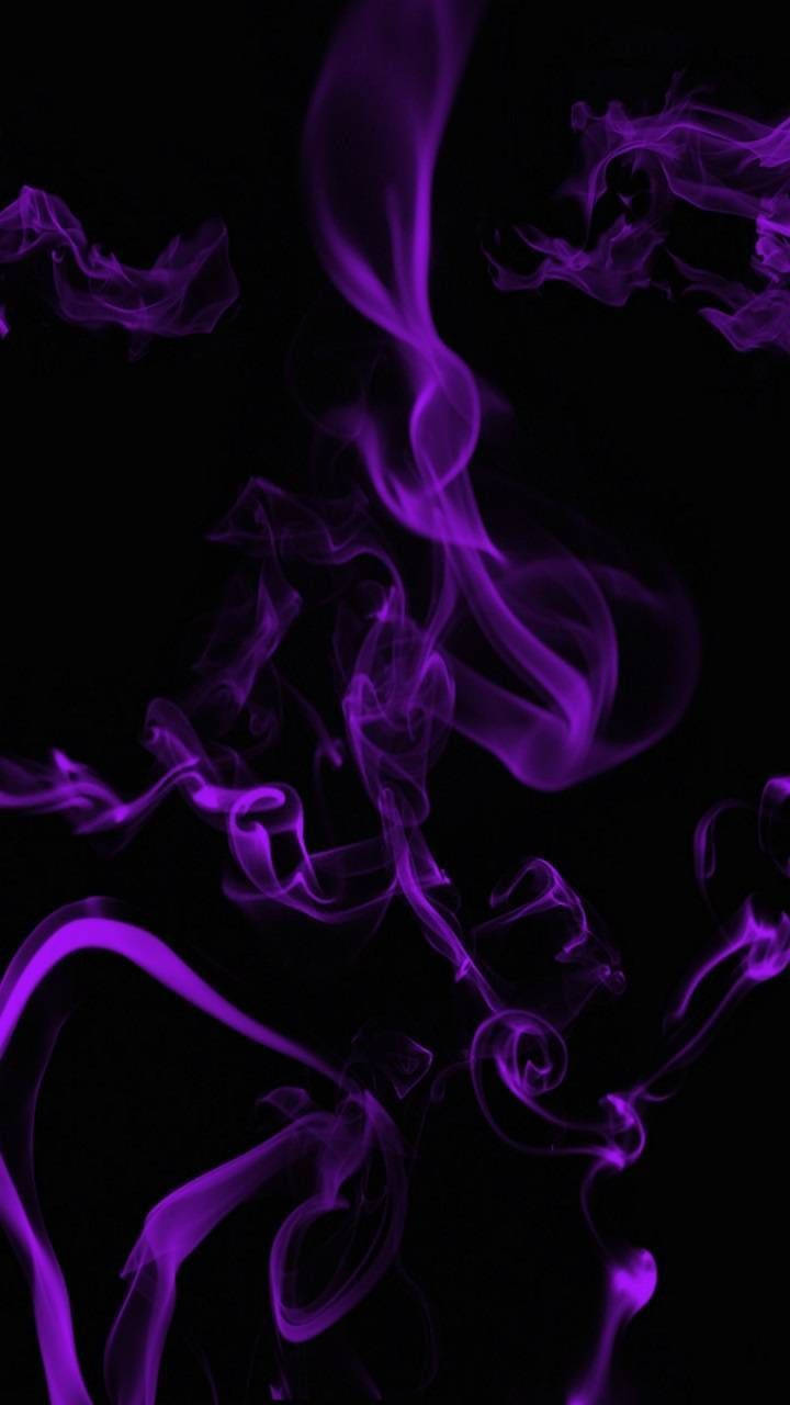 Smoke Wisp Dark Purple And Black Wallpaper