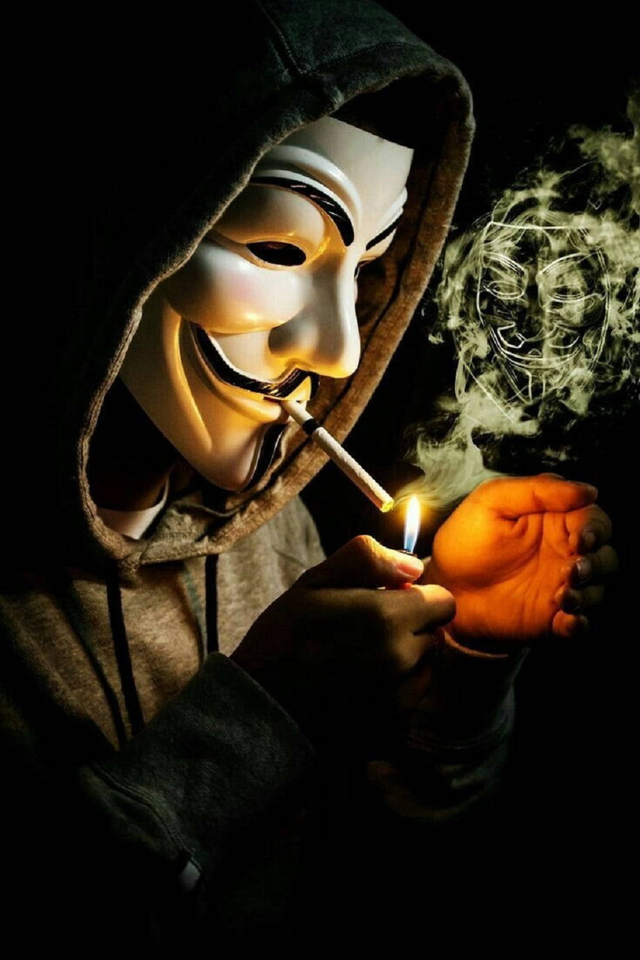 Smoker Man In Hacker Mask