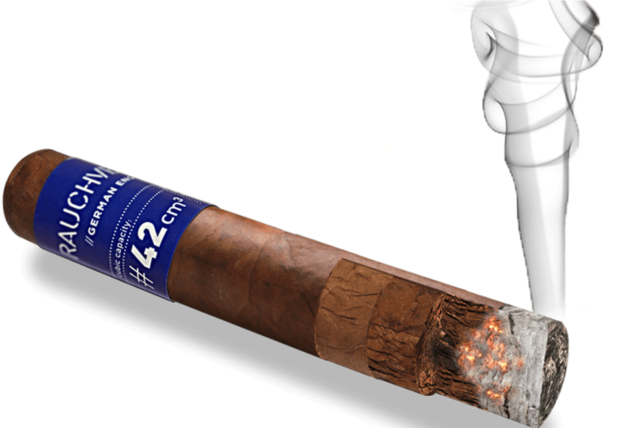 Smoking Cigar With Blue Band PNG