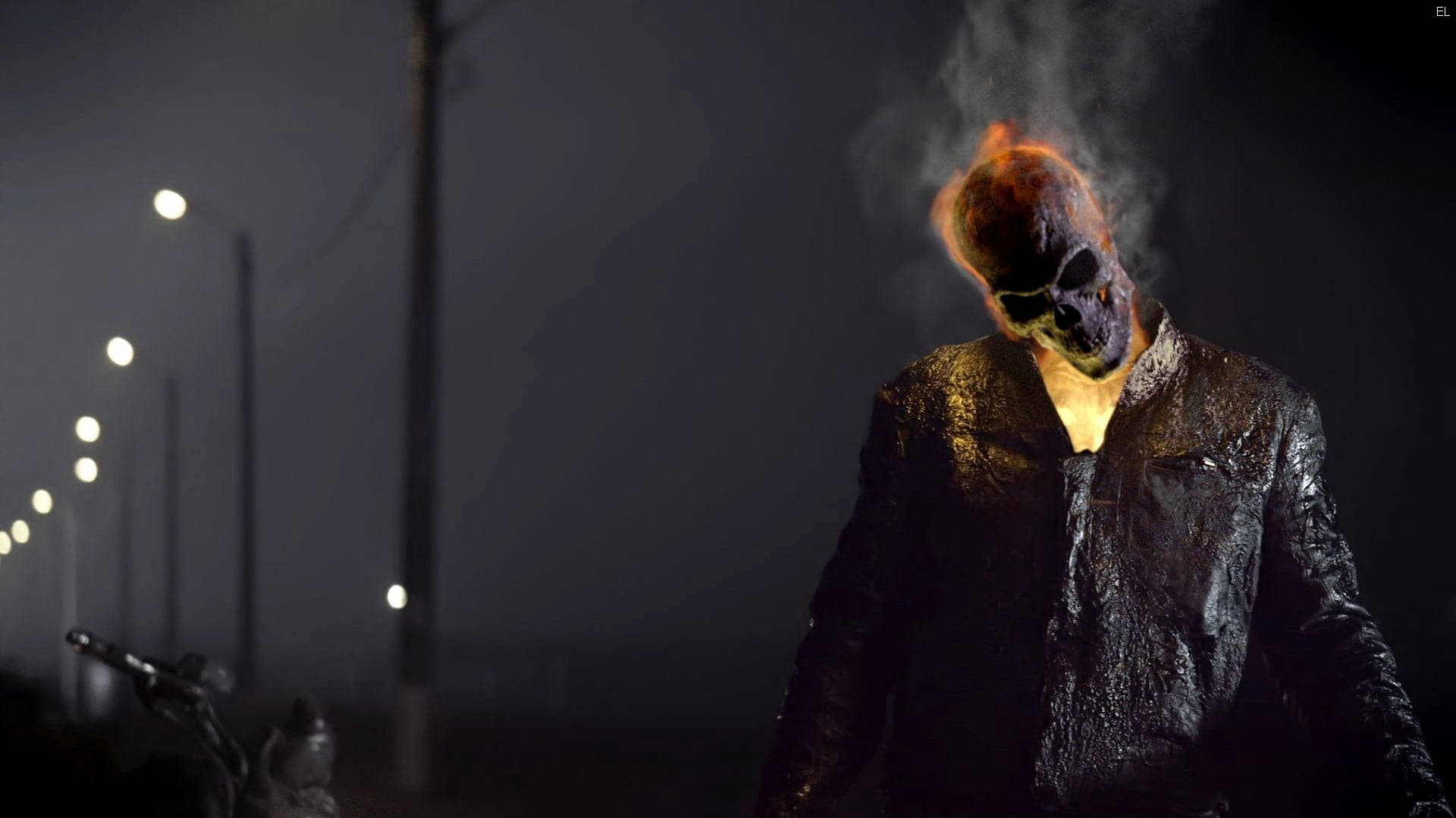 Smoking Ghost Rider Skeleton Desktop Background