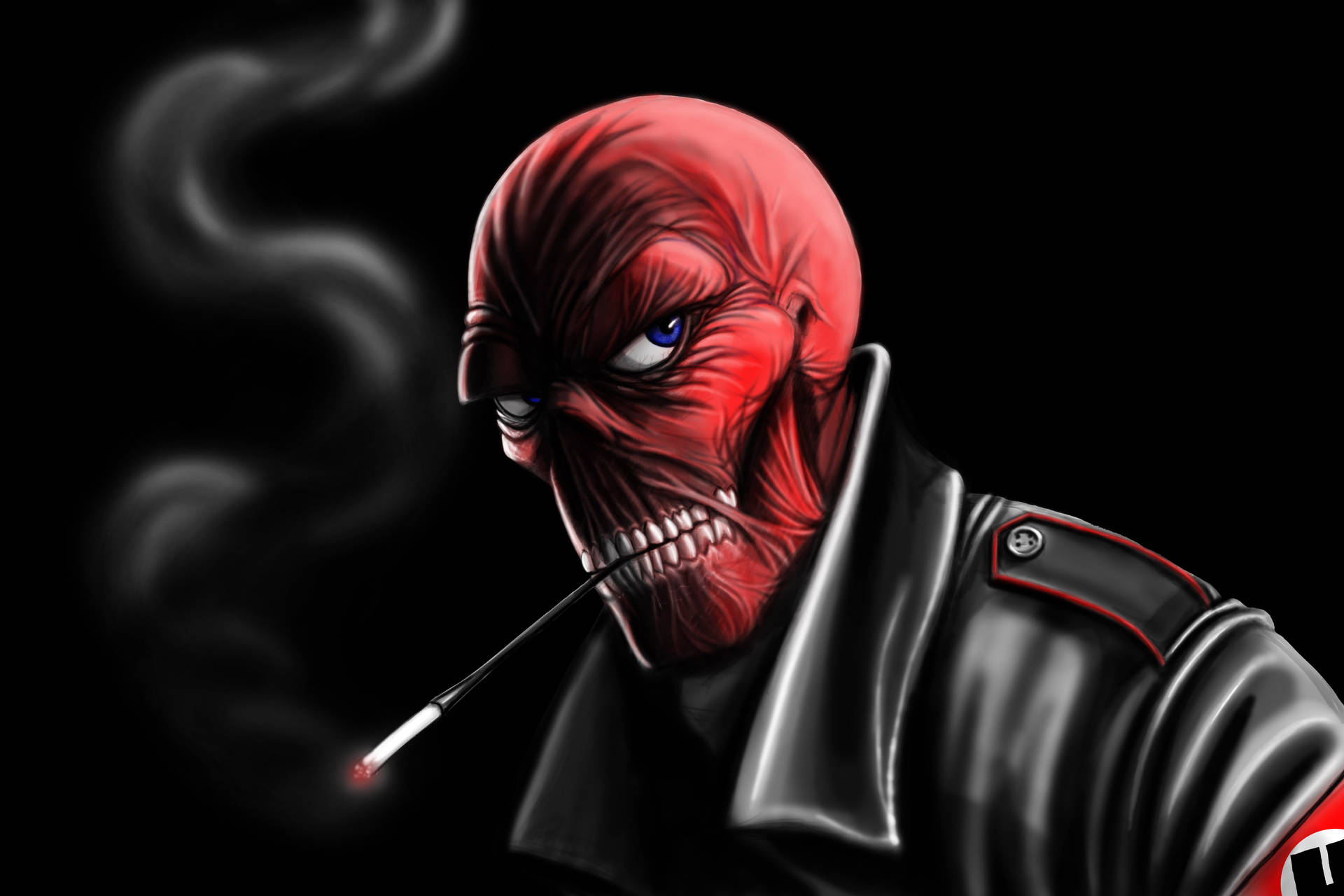 Smoking Red Skull