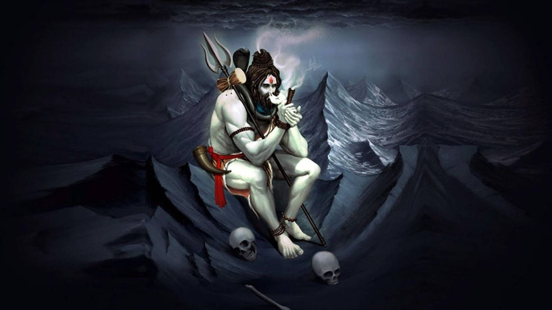 Rygning Shiva af Mahakal HD Wallpaper Wallpaper