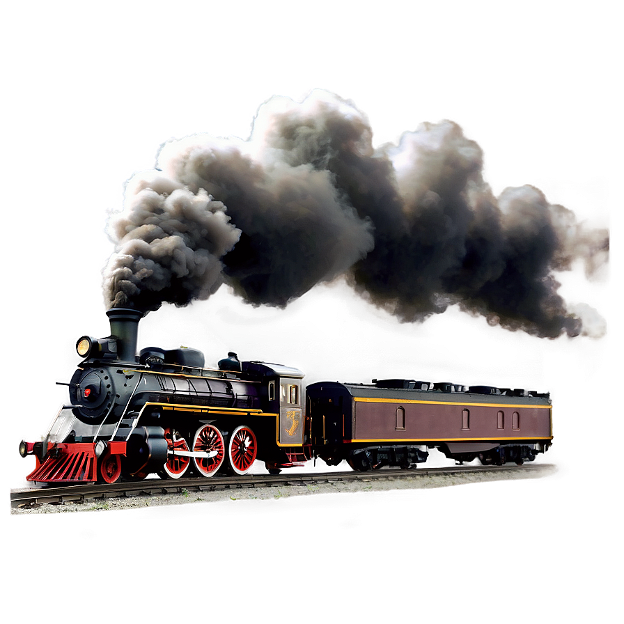 Smoking Vintage Locomotive Png 6 PNG