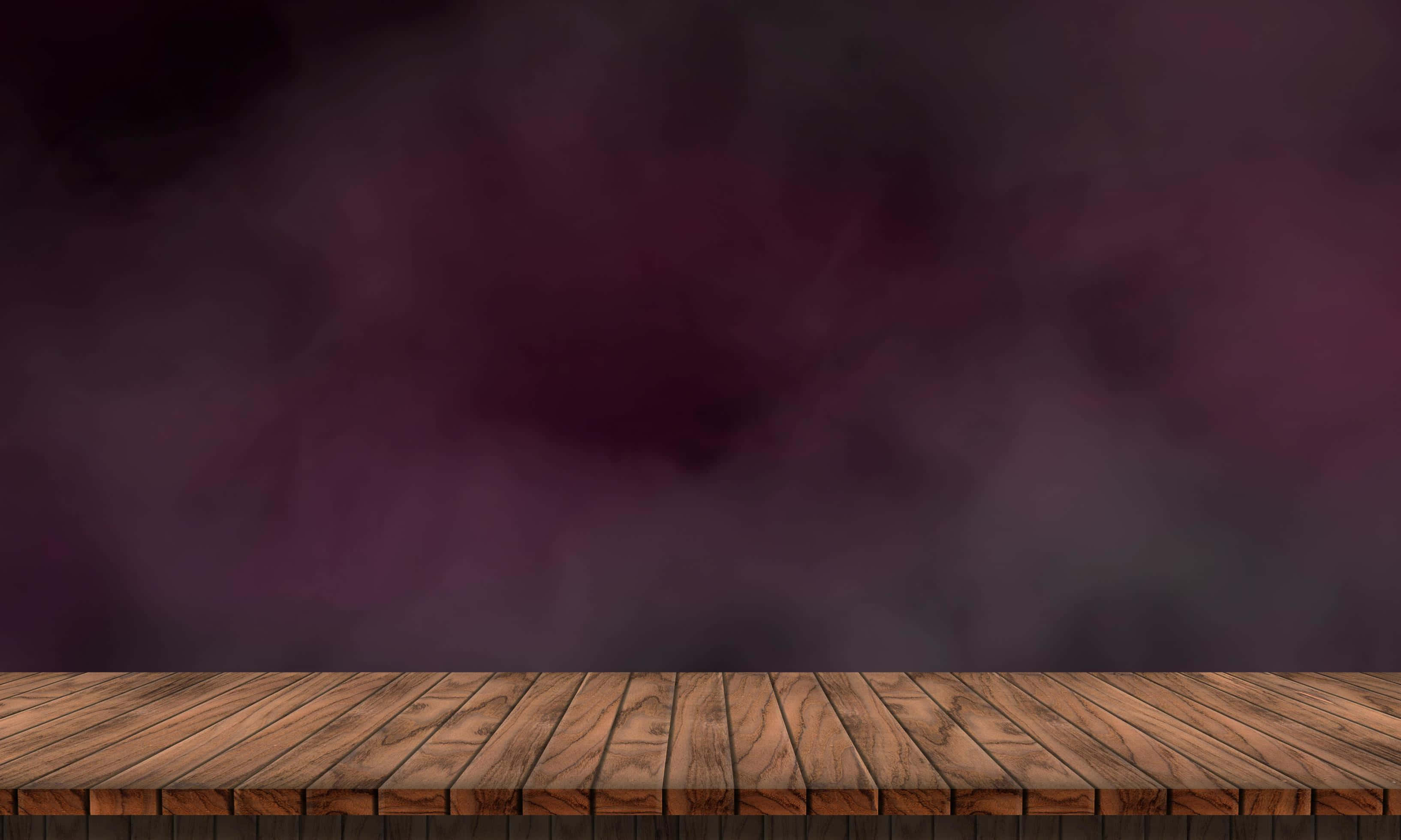 Smoky Background Wooden Platform
