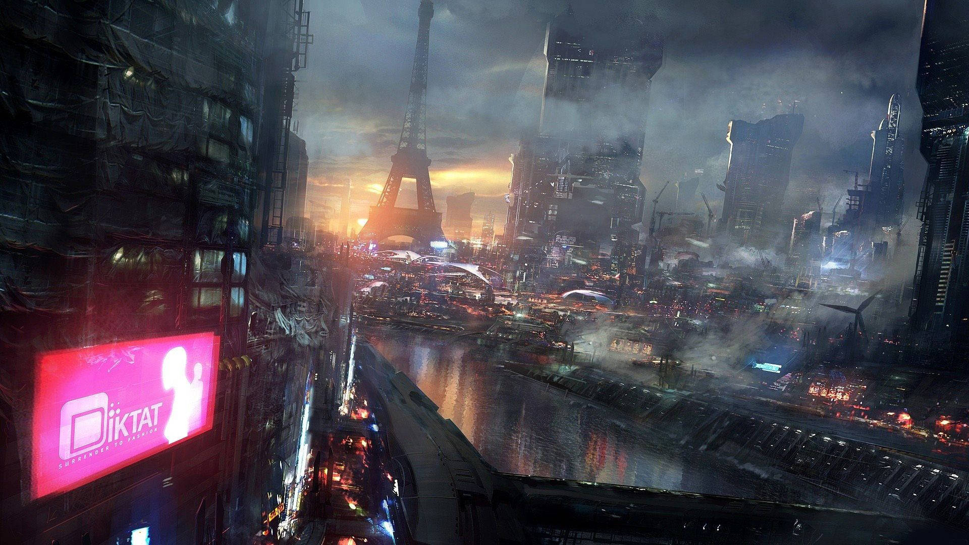 Smoky Futuristic City